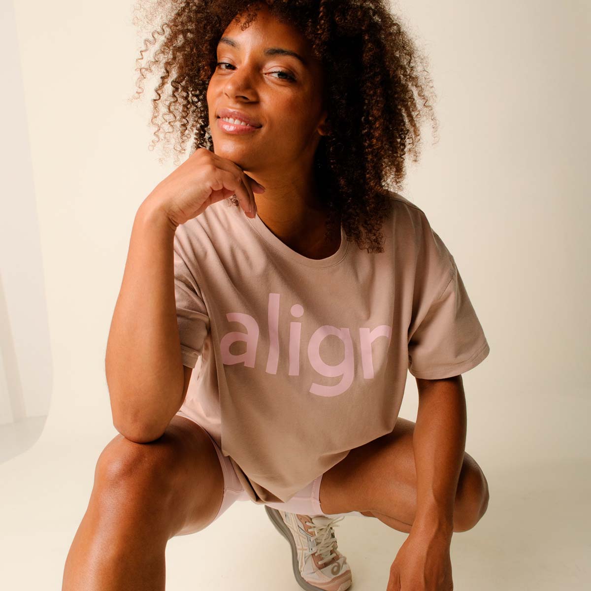 Copenhagen Cartel x Align by Blume t-shirt, brun - 163206 - HAZEL - Hazel