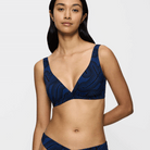Triumph Flex Smart Summer P Plunge bikini top uden bøjle, multi - 10222175 - M008 - Blue