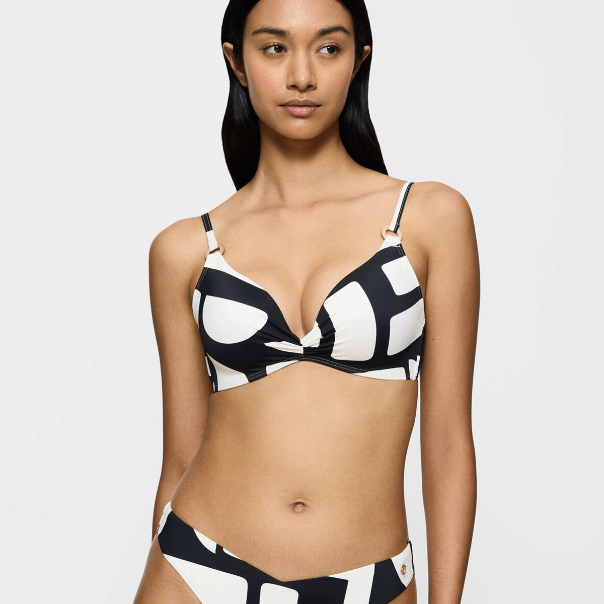 Triumph Summer Allure P 01 bikini top uden bøjle, multi - 10222239 - M016 - White - Dark Combination