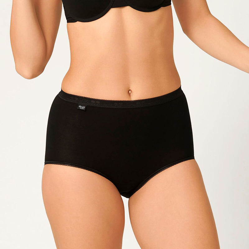 Sloggi Basic+Maxi 3-Pack maxi trusse, sort - 10007656 - 0004 - Black