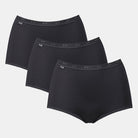 Sloggi Basic+Maxi 3-Pack maxi trusse, sort - 10007656 - 0004 - Black