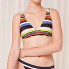 Triumph Mix & Match bikini top uden bøjle, multi - 10214586 - M008 - Blue Dark Combination